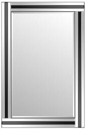Eva Rectangle Black Glass Framed Bevelled Wall Mirror (48x32)