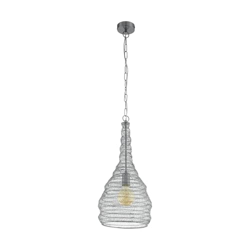 EGLO Pendant Lamp Colten, Dining Table pendant light, Silver Steel