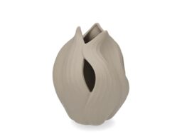 H&H Beige Porcelain Arborea Single Flower Vase - Elegant Round Shaped Shape - Size 10.5x13cm - Modern Design for Home and Table Decoration