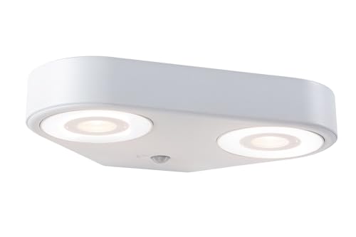 Paulmann 94868 LED Outdoor Wall luminaire Silma Motion Sensor Dual Light Emission IP44 280x176mm 3000K 2x5.5W / 2x0.7W 2x600lm 230V White