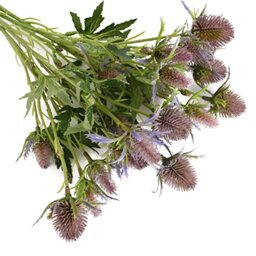 HUIANER 2 Stems Artificial Thistle Spray Eryngium Flowers Artificial Real Touch Eryngium Artificial Sea Holly Flowers for Wedding Bridal Bouquet Wreath Table Centerpiece Outdoor Decor (Purple)
