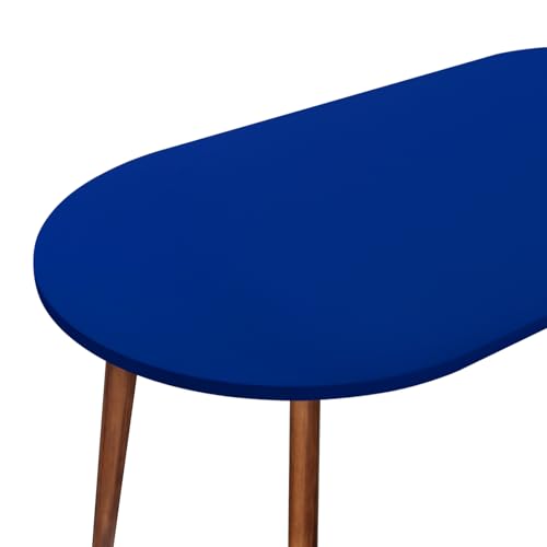 NEWISHER Fitted Oval Tablecloth 48 x 68 Inch Elastic Table Cloth Blue - Stretch Spandex Table Cover, Blue Washable Polyester Top Cap Cover, Tablecloth for Dining Picnic Camping Indoor and Outdoor