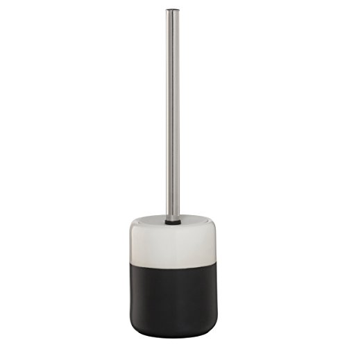 Sealskin Sphere Toilet Brush and Holder, Porcelain, Black, 10 x 37.5 x 10 cm