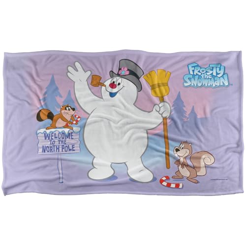Frosty The Snowman North Pole Sign Silky Touch Super Soft Throw Blanket 91 x 147 Cm
