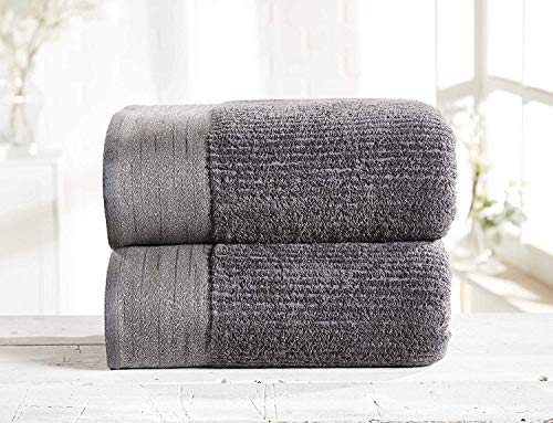Rapport Pair of 100% Mayfair Combed Cotton Bath Sheets (Charcoal Silver), 90cmsx140cms