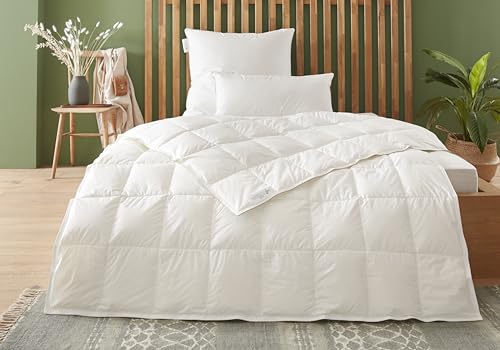 Badenia Trendline Eco Down Duvet Lightweight 135 x 200 cm, White, Oeko-Tex Certified, Produced according to German Quality Standard
