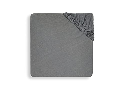 Jollein Jersey Fitted Sheet, 80/90 cm Length x 40 cm Wide, Storm Grey