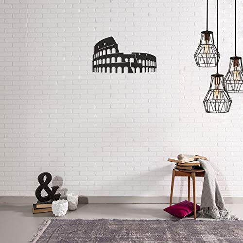 Homemania Wall Decoration, Metal, Black, 48 x 0.15 x 28 cm