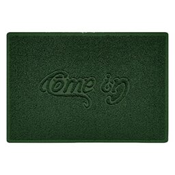 Nicoman COME-IN Embossed Shape Door Mat Dirt-Trapper Washable Barrier Doormat-(Use Indoor or Sheltered Outdoor)-(90x60cm/3x2ft,Large) Green