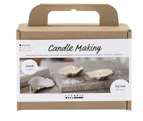 CREATIVE Mini Craft Kit Candle Making, Off White, Soy Candles, 1 Pack, Mulricolour