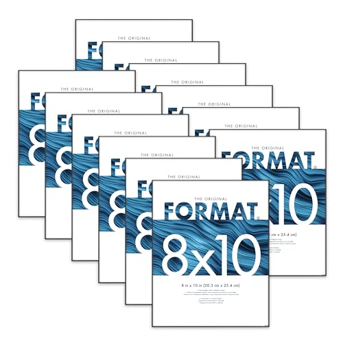 MCS Format 8x10 Picture Frame Black, Vertical & Horizontal Wall Hanging or Tabletop Easel for Photos & Art Prints (12-Pack)