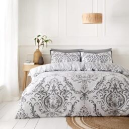 GC GAVENO CAVAILIA Duvet Cover Double with Pillowcases - Breathable Polycotton Comforter Cover with Pillowcases - Reversible Double Bedding Set (200x200 cm) - Washable Bed Set - Charcoal