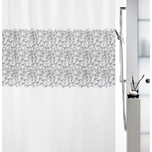 Spirella Iroko Grey Fabric Shower Curtain 240 x 180 cm Various Sizes