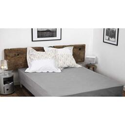 100% Cotton Fitted Sheet – 57 Thread Count – Size 180 x 200 cm – Light Grey – 30 cm Deep – Tight Weave – Soft, Breathable, Washable