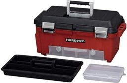 Iris Ohyama, DIY Storage box ,organiser, with removable compartments, 50 x 25 x 25 cm, garage - Hard Pro 52 - Red / Black