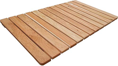 CASTELMERLINO Shower Accessories, larch wood, Natural, 105 x 62