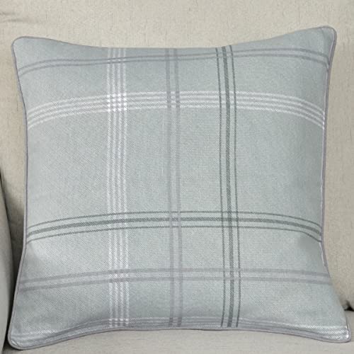 Sleepdown Printed Check Filled Cushion Soft Decorative Cotton Cushion for Home Decor Sofa Bedroom and Car - 45cm x 45cm - Green,5056242895725