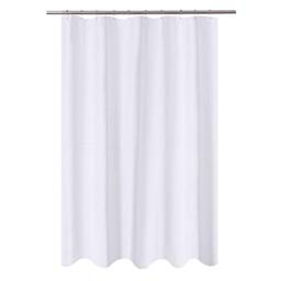 N&Y HOME Fabric Shower Curtain Liner 54 x 72 inches Bath Stall Size, Hotel Quality, Washable, Water Repellent, White Bathroom Curtains with Grommets, 54x72