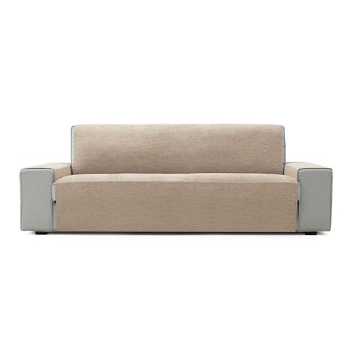 FAVERTI?? Sofa Cover 3 Seater 160 cm - PEGO Model - Beige - Chenille Extra Soft Touch, Quality Sofa Protector Made in Spain with Recycled Material