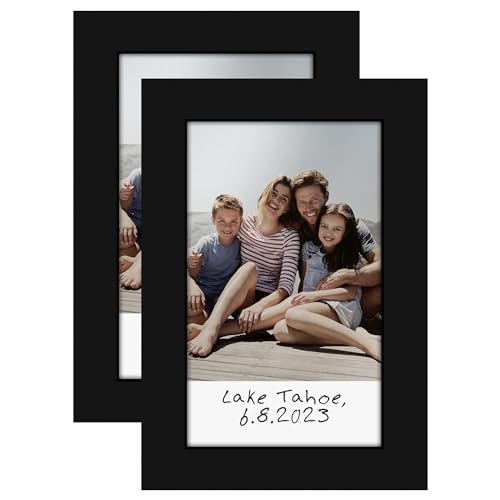 Americanflat 2x3 Picture Frame - Set of 2 - Use as 2x3 Frame for Instant-Print Photos - Black Mini Picture Frames for Tabletop and Wall Display with Polished Crystal-Clear Glass