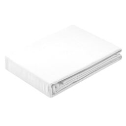 STOF - Flat Sheet - Size 180 x 290 cm - 100% Organic Cotton - Quality - Oeko-Tex Certified - Colour White - Horizon Model - Bed Linen for Home - Soft and Comfortable