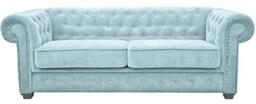 Sofas and More Chesterfield Style Sofa bed Venus 3 Seater 2 Seater Fabric Light Blue Settee (3seater, Light Blue)