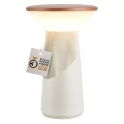 BRILONER - Pilia Rechargeable LED Table Lamp, Stepless Touch Dimmer, IP44, USB-C Charging, Night Light, Bedside Lamps, Battery Lamp, German Design Award Winner 2026, 15 x 24 cm, Warm Grey Coffee