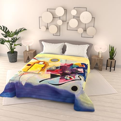SD57 Summer Quilt 100 g Dream of Author Made in Italy, Digital Print Quilted Bedspread 100% Polyester Microfibre, Double Bed Blanket 260 x 270 cm