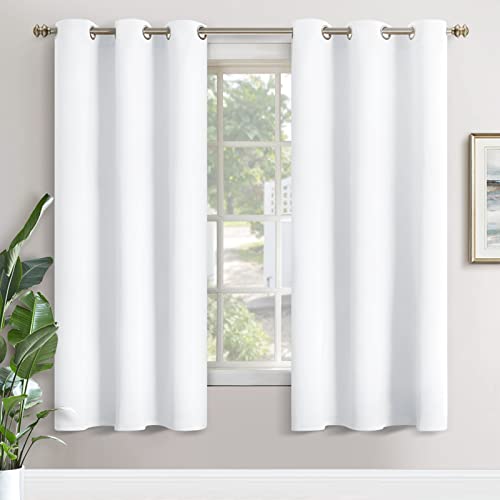 YoungsTex White Window Curtains, 72 Inch Length, with Grommets, White Curtains for Living Room, Laundry, French Door, Privacy, 2 Panels, 42 x 72 Inch