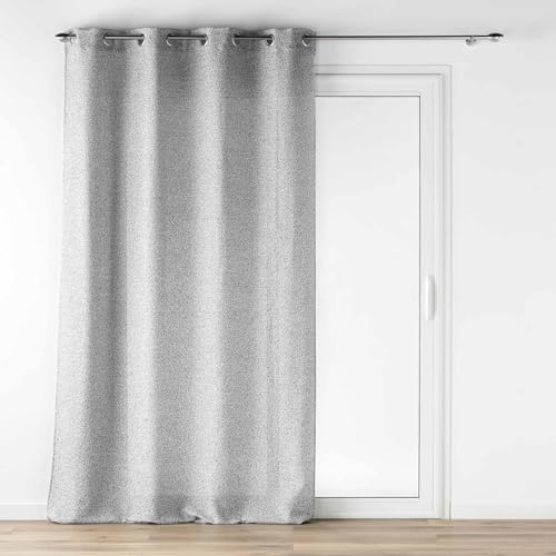 Douceur d'Intérieur Net Curtain, 98% POLYESTER 2% METALLIC YARN, White, 140 x 240 cm