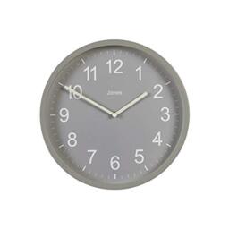 JONES CLOCKS ® The House Warmer, Modern Round Wall Clock, Colorful Case and Dial, Perfect for Office/Kitchen/Bedroom 25cm (Grey)