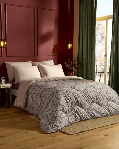 Night Lark Coverless Duvet - Nodic Leaves, Double - Advanced Smartfil?? Fibre, Machine Washable, Hypoallergenic, Design, Coverless Duvet Double Bed Size & Pillowcase Set