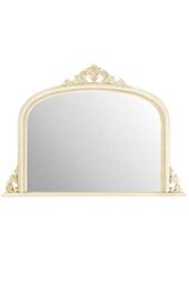Mirror 4Ft2X3Ft 127cm X 91cm Large Ivory Crackle Antique Design Over Mantle, 91x127,White