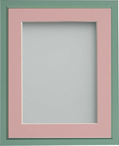 Frame Company Drayton Range 9x7-inch Green Picture Photo Frame with Pink Mount For Image Size 8x6-inch