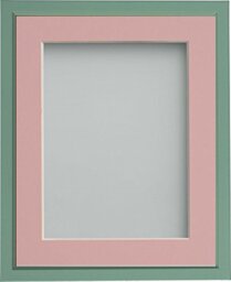 Frame Company Drayton Range 9x7-inch Green Picture Photo Frame with Pink Mount For Image Size 8x6-inch