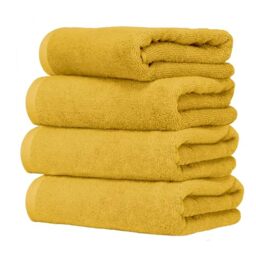 Ruggeri 4 Piece Guest Towel Set, 40x50 cm, Soft Cotton, Yellow