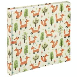 Hama Photo Album, Coloured, 400,00002698 - Photo album, DIY format 10 x 15, photo book with glassine dividers, colourful children's photo book, 30 x 30 cm, fox motif