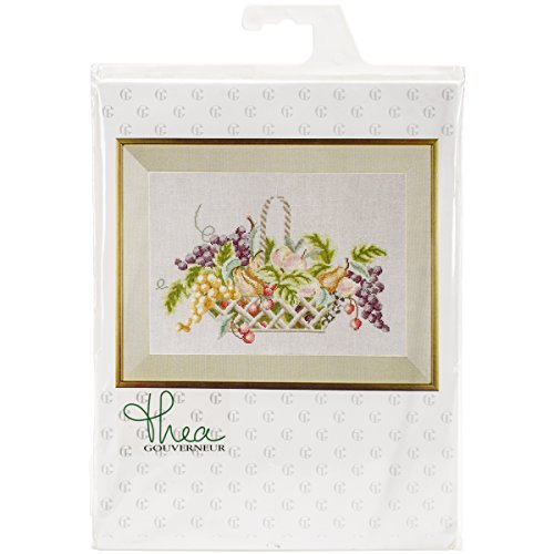 Thea Gouverneur Fruit Basket On Aida Counted Cross Stitch Kit-11-inch x 15.75-inch 12 Count