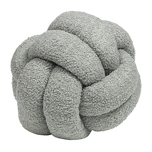 furn. Boucle Knot Polyester Filled Cushion, Polyester, Silver
