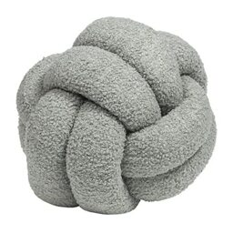 furn. Boucle Knot Polyester Filled Cushion, Polyester, Silver