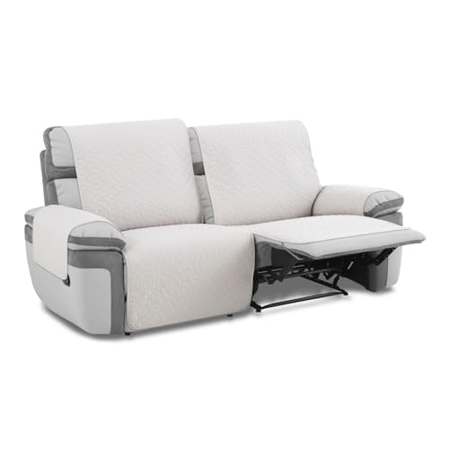 MAXIFUNDAS FUNDAS DE SOFA & CHAISE LONGUE -Relax 3 seater sofa cover Slam, Ivory. Salvasof?? liquid repellent and with non-slip backing.