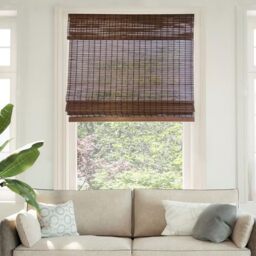 "CHICOLOGY Bamboo Roman Shades - Customer Favorite Light Filtering Blinds for Windows, Premium Quality, Ideal for Home, Buffalo Brown, 35""W X 64""H"