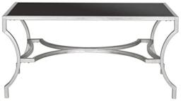 SAFAVIEH Modern Accent Table with Iron Legs, in Silver and Black, 93 X 50 X 43.18
