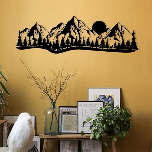 Stylish Black Decorative Metal Wall Accessory, 68 x 21 cm, 100% Metal, 1.2 mm Thickness, Perfect for Modern Home Decor & Unique Wall Art