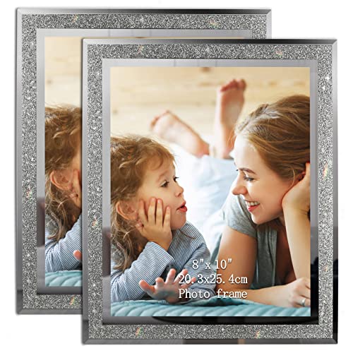 Artsay 8x10 Picture Frames Sparkle Glass Photo Frame, Freestanding, 8 x 10 inch, 2 Pack