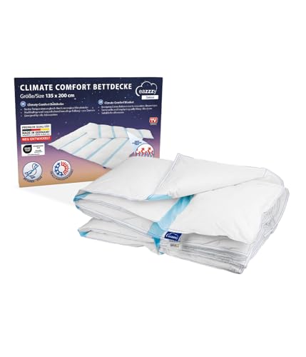 Genius Eazzzy Climate Comfort Duvet 155 x 220 cm, Fibre Proof, Lightweight All Season Duvet, Breathable Sleeping Blanket, Comfortable Temperature for Sleeping, All Season Duvet