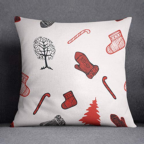 Questo Casa Christmas Tree Cushion Cover with Invisible Zipper Cushion Cover Decorative Cushion Cover Home Decor Sofa Coffee House Size 45 x 45 cm - Designed and Made in Turkey