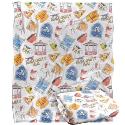GILMORE GIRLS Blanket, 152 x 127 cm Dragonfly Inn and Lukes Silky Touch Super Soft Throw Blanket