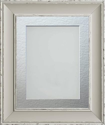 Frame Company Brooke Moonstone Grey Photo Frame, Silver Mount, 20x10 for 18x8 inch, fitted with perspex