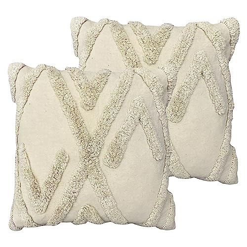 furn. Kamjo Geometric Tufted Feather Filled Cushion - Twin Pack
